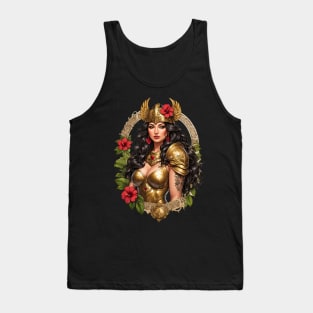 Penthesilea Amazonian warrior queen retro vintage floral design Tank Top